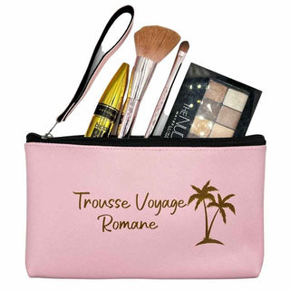 Intérieur trousse de toilette personnalisée rose