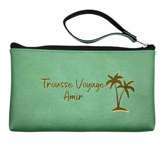 trousse de toilette personnalisée verte
